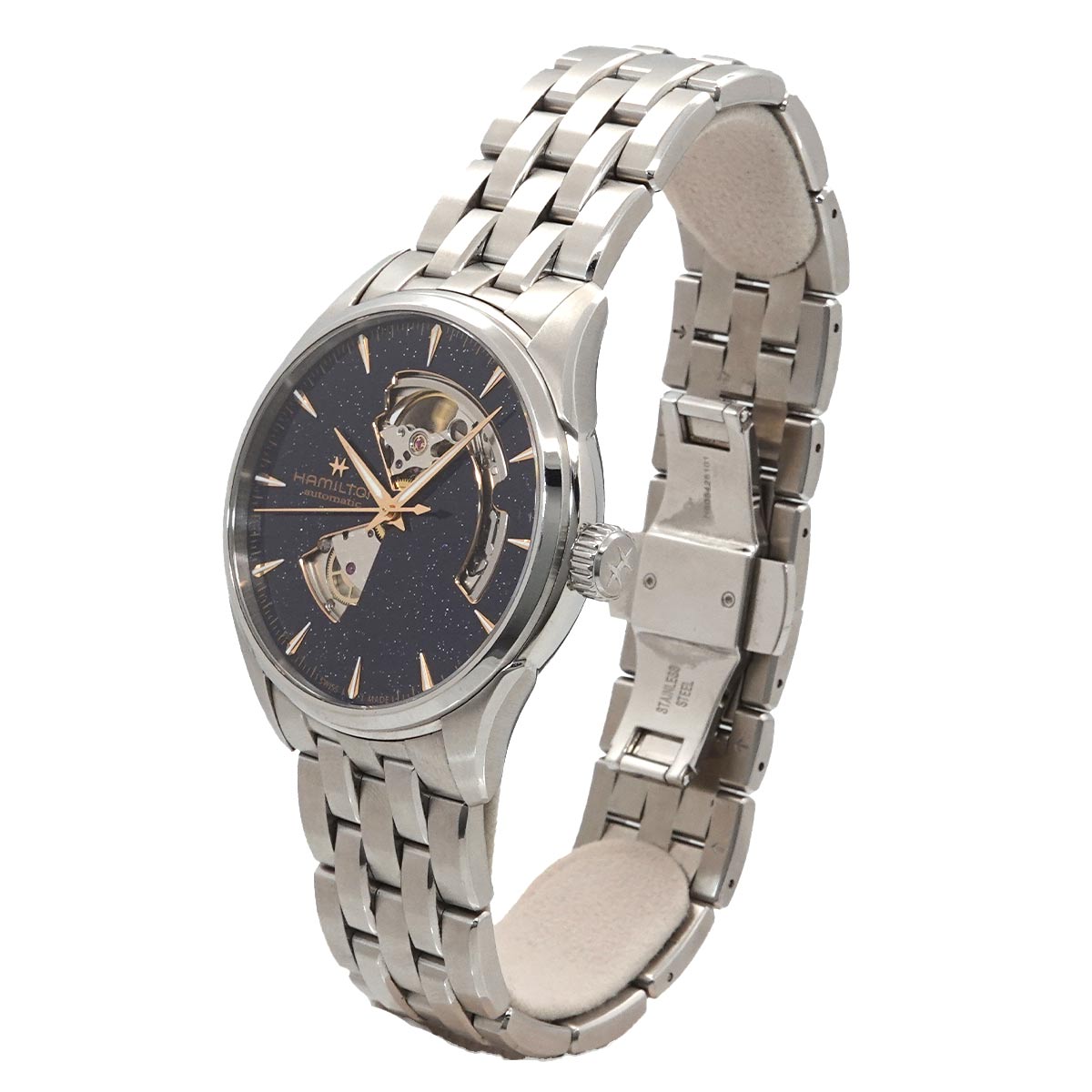 Jazzmaster Open Heart H327050 Automatic Blue Dial Mens