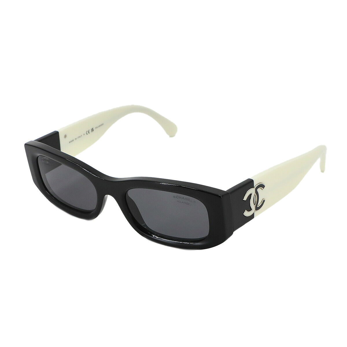 Sunglasses Coco Logos Black White Rectangle Shape 5525 Eyewear