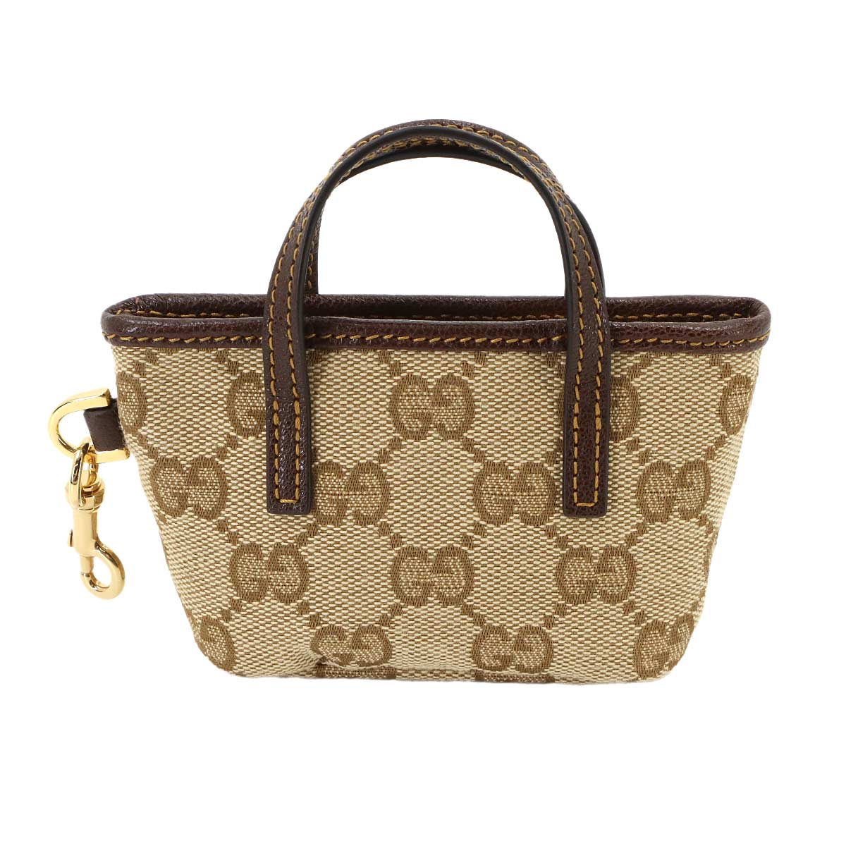 Tribeca Bag Charm Key Holdere GG Canvas Beige Brown 875807
