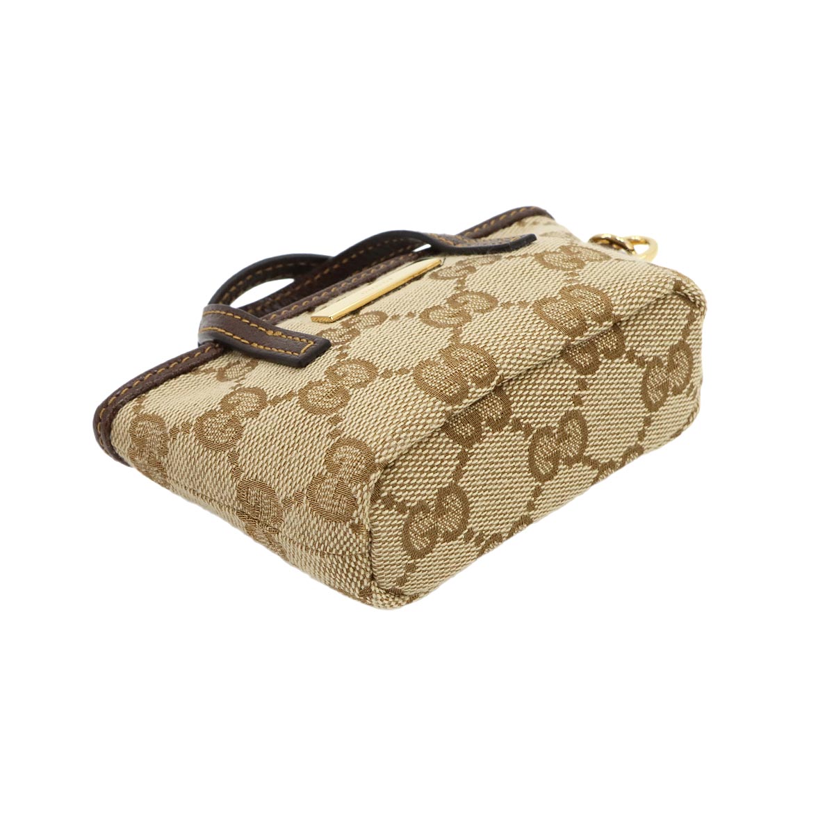 Tribeca Bag Charm Key Holdere GG Canvas Beige Brown 875807
