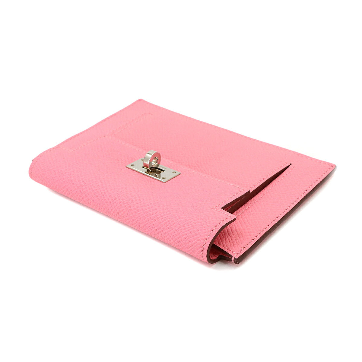Kelly Pocket Compact Coin Case Purse Veau Epsom Rose Confetti