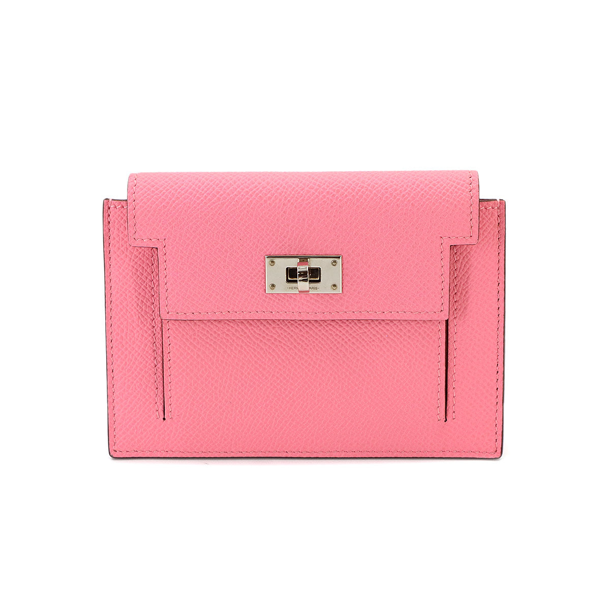 Kelly Pocket Compact Coin Case Purse Veau Epsom Rose Confetti