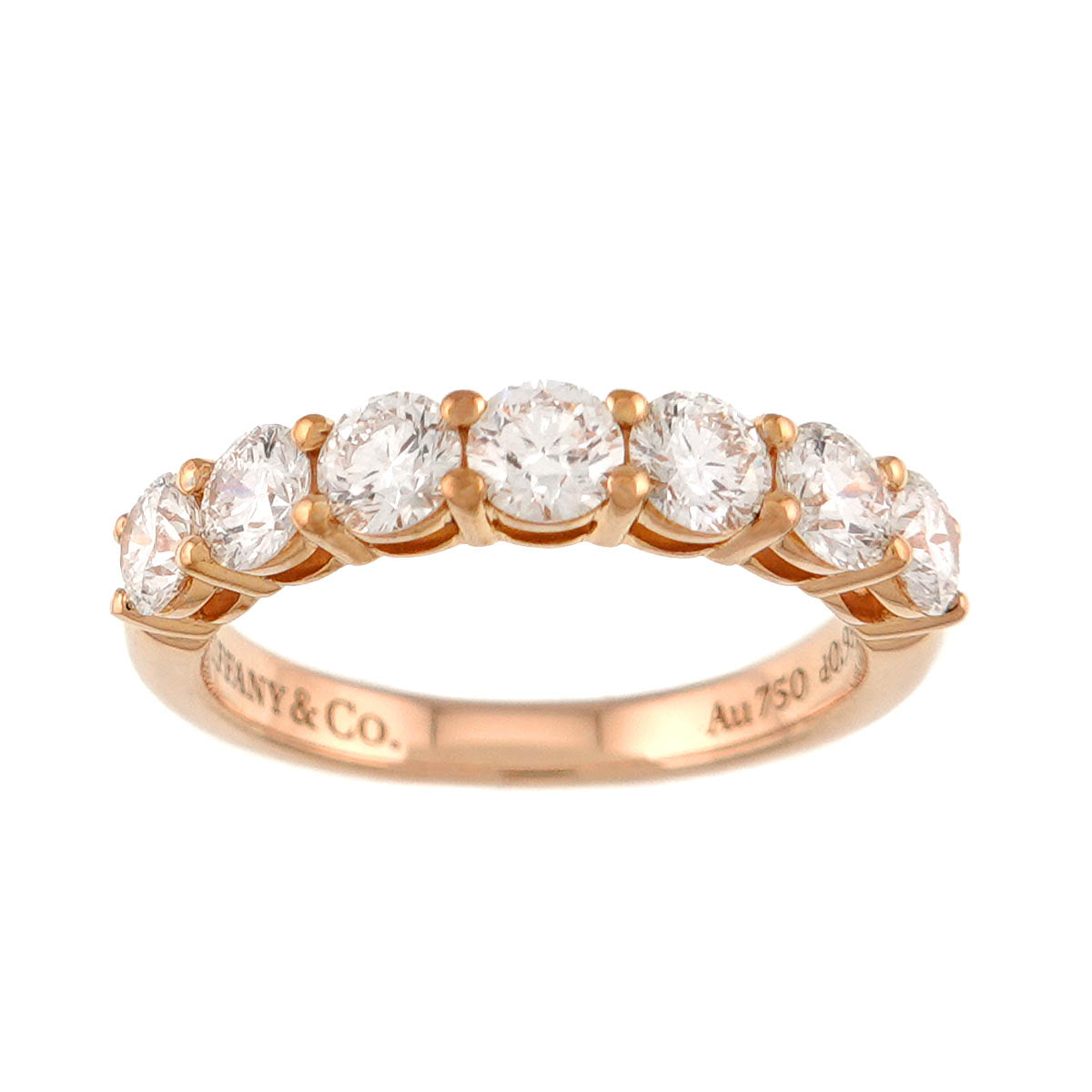 Diamond 0.93ct Band Ring 18K YG 750 size4.5(US)
