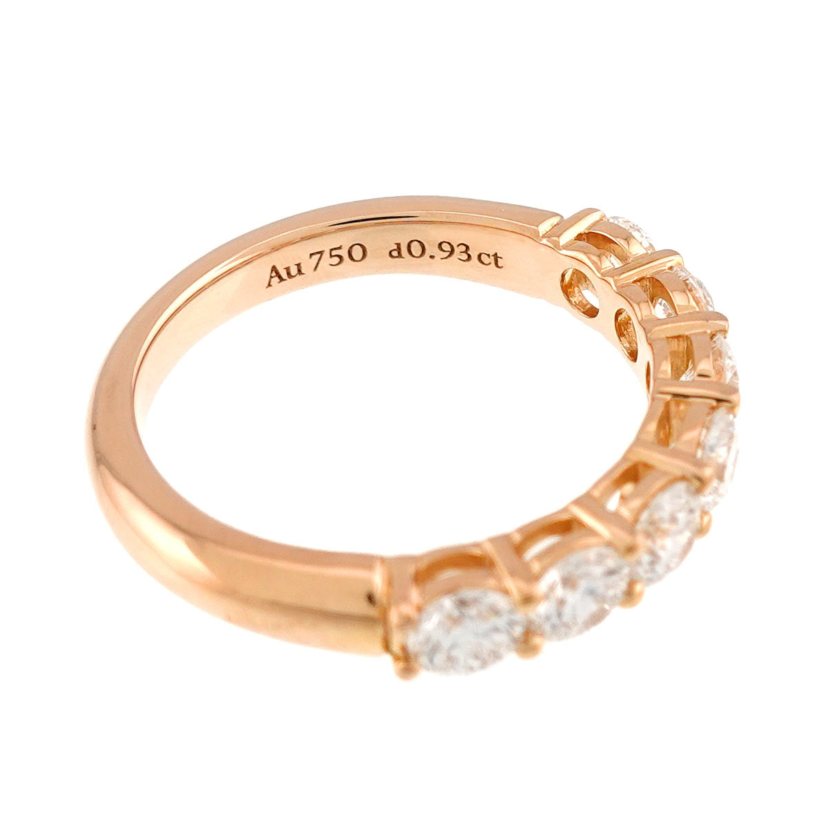 Diamond 0.93ct Band Ring 18K YG 750 size4.5(US)