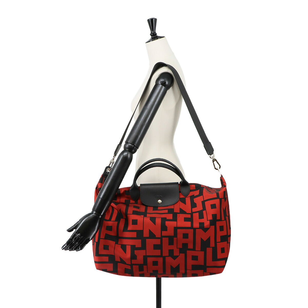 Le Pliage LGP Tote Shoulder Bag Nylon Leather Noir Brick