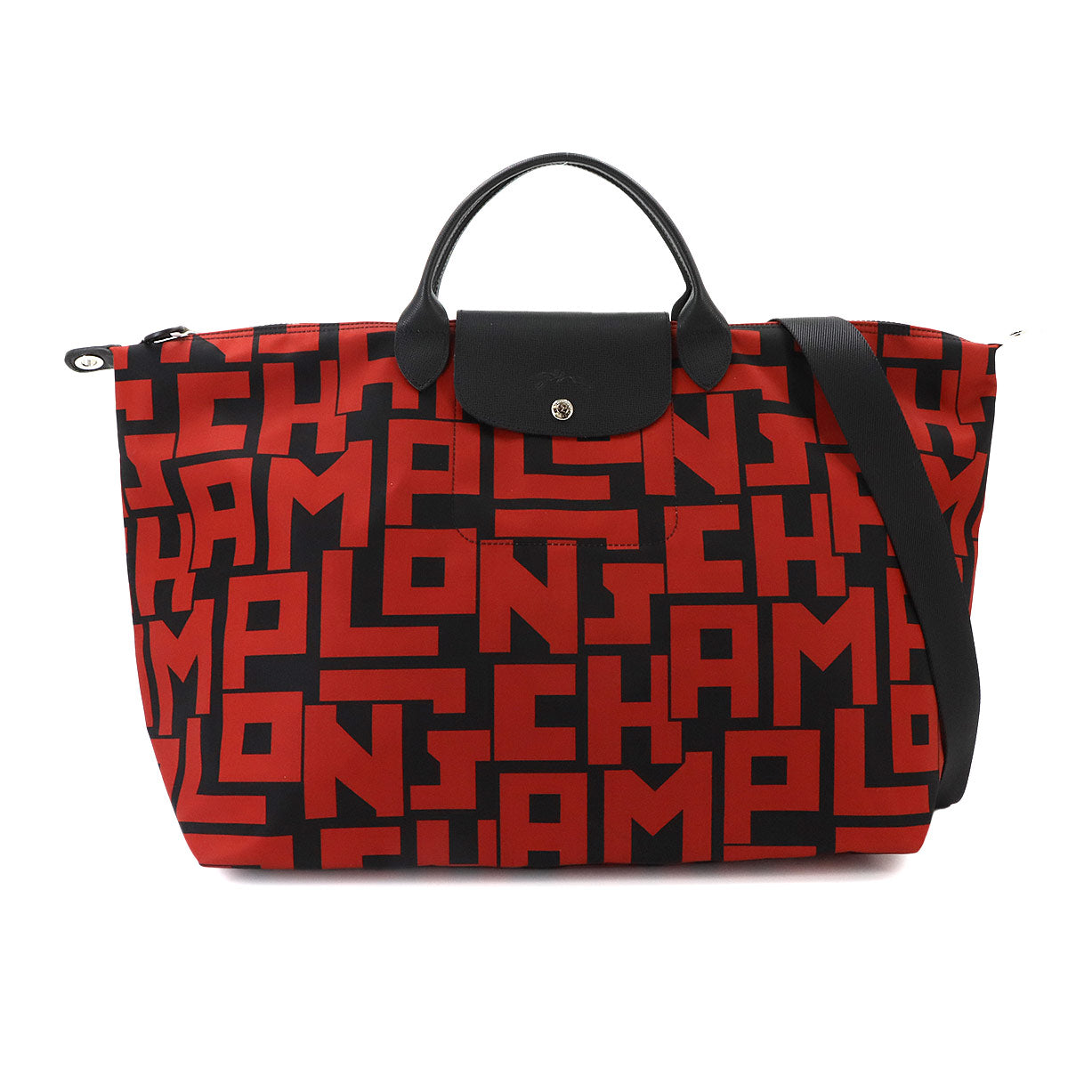 Le Pliage LGP Tote Shoulder Bag Nylon Leather Noir Brick