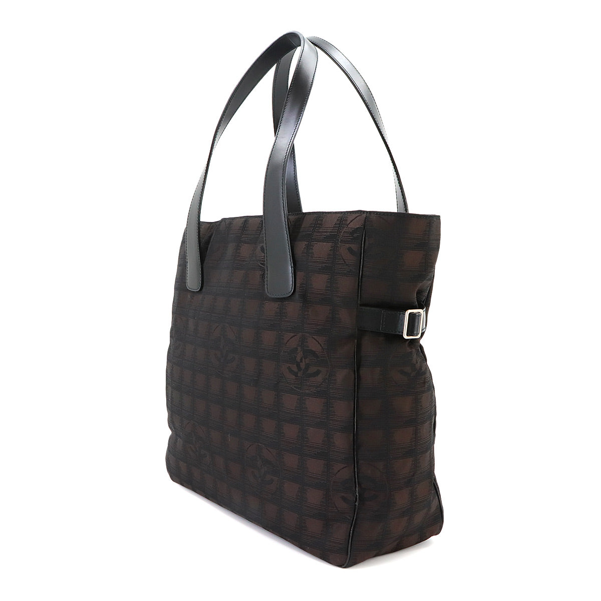New Travel Line Tote GM Nylon Jacquard Leather Brown A15825
