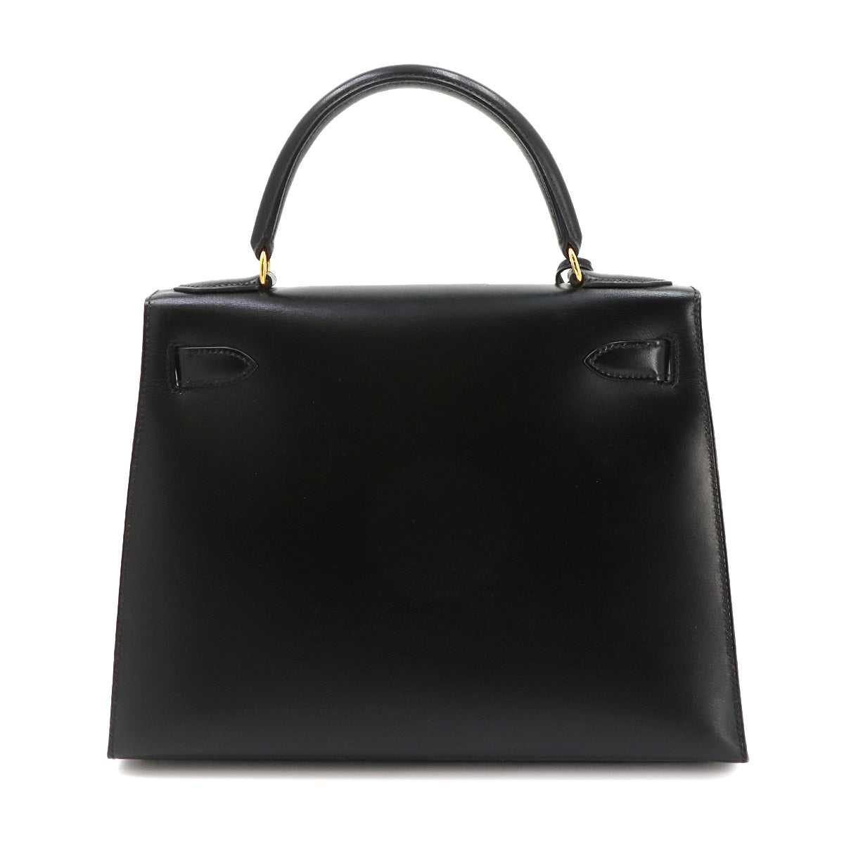 Kelly 28 Box carf Black 2way Hand Shoulder Bag Purse