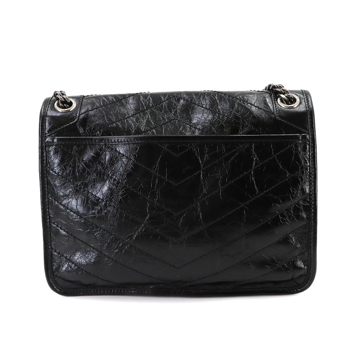 Niki Medium Chain Shoulder Bag Leather Noir 633158