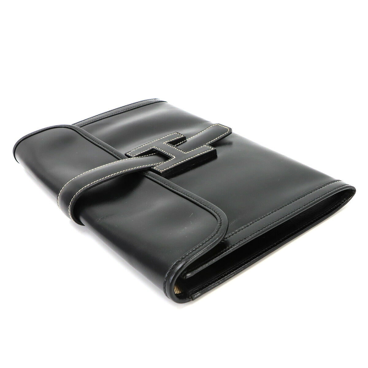 Jige PM Clutch Bag Box Calf Black Purse