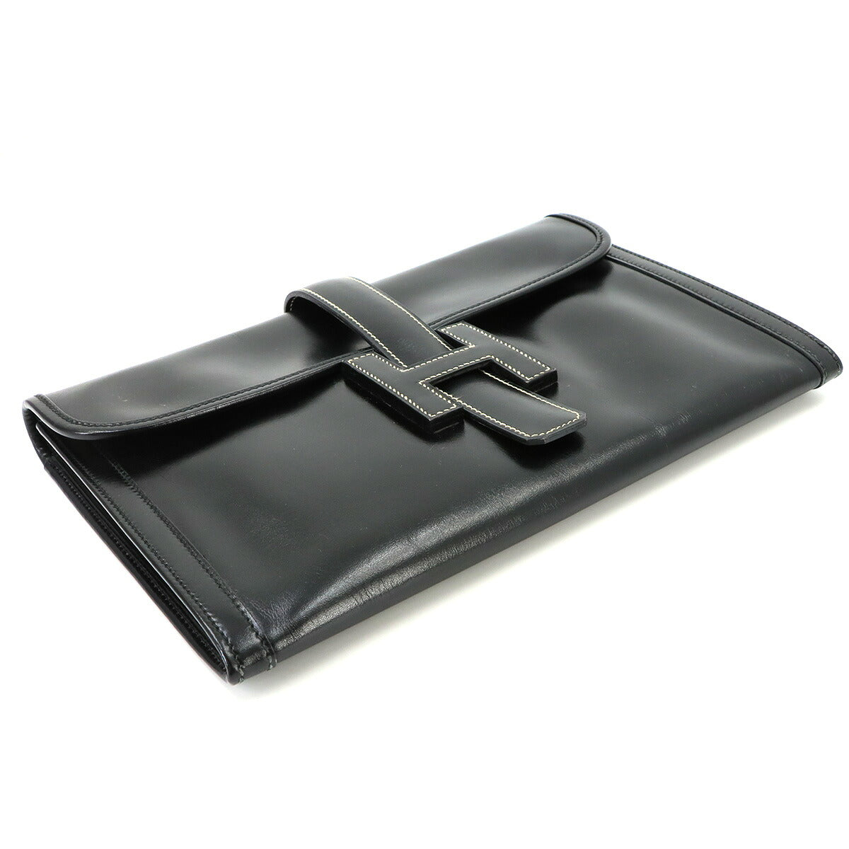 Jige PM Clutch Bag Box Calf Black Purse
