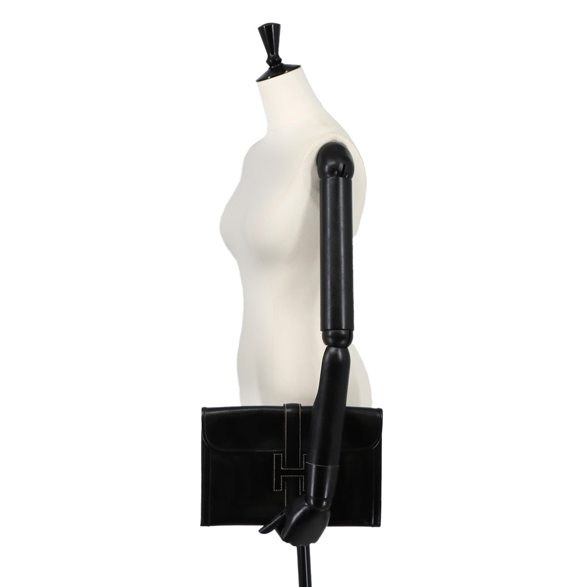 Jige PM Clutch Bag Box Calf Black Purse