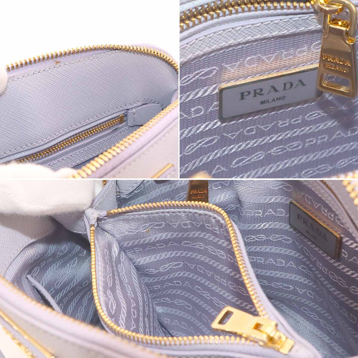 2way Hand Shoulder Bag Saffiano Leather Purple 1BA838