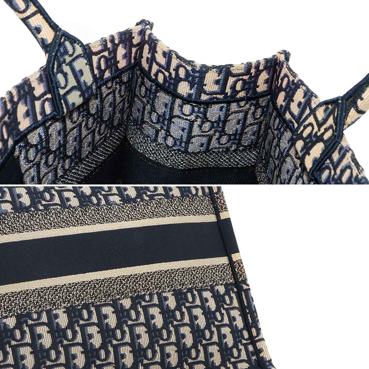 Oblique Book Tote Medium Bag Canvas Navy M1296ZRIW