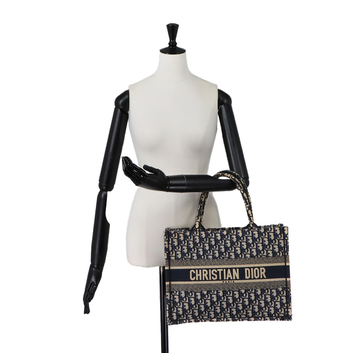 Oblique Book Tote Medium Bag Canvas Navy M1296ZRIW