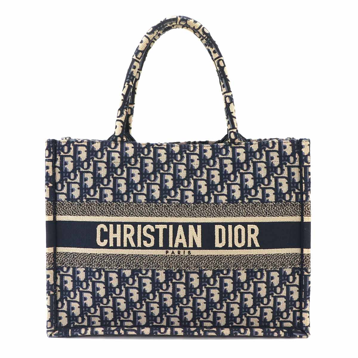 Oblique Book Tote Medium Bag Canvas Navy M1296ZRIW