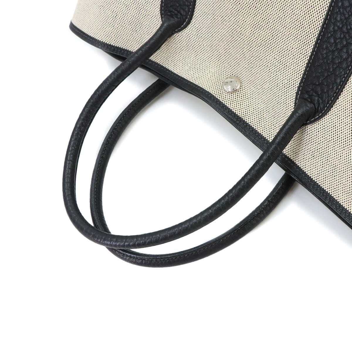 Garden Party PM Tote Bag Toile H Leather Black Gray