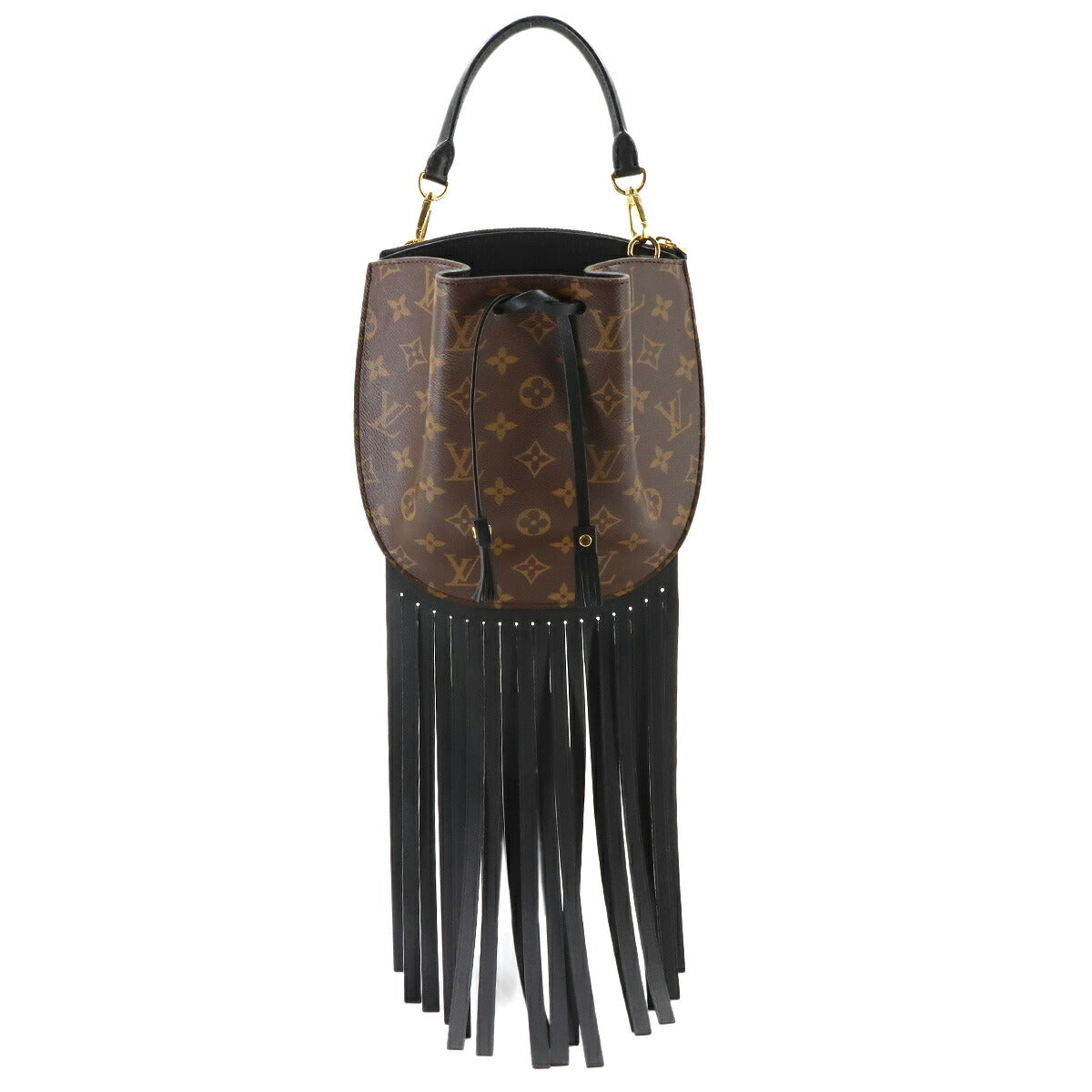 Monogram Fringed Noe Hand Shoulder Bag Brown M43132