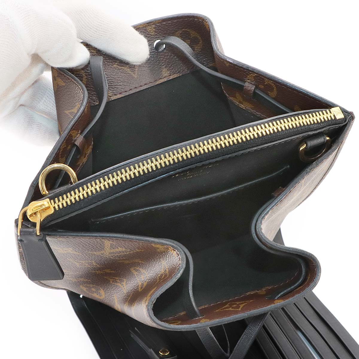 Monogram Fringed Noe Hand Shoulder Bag Brown M43132