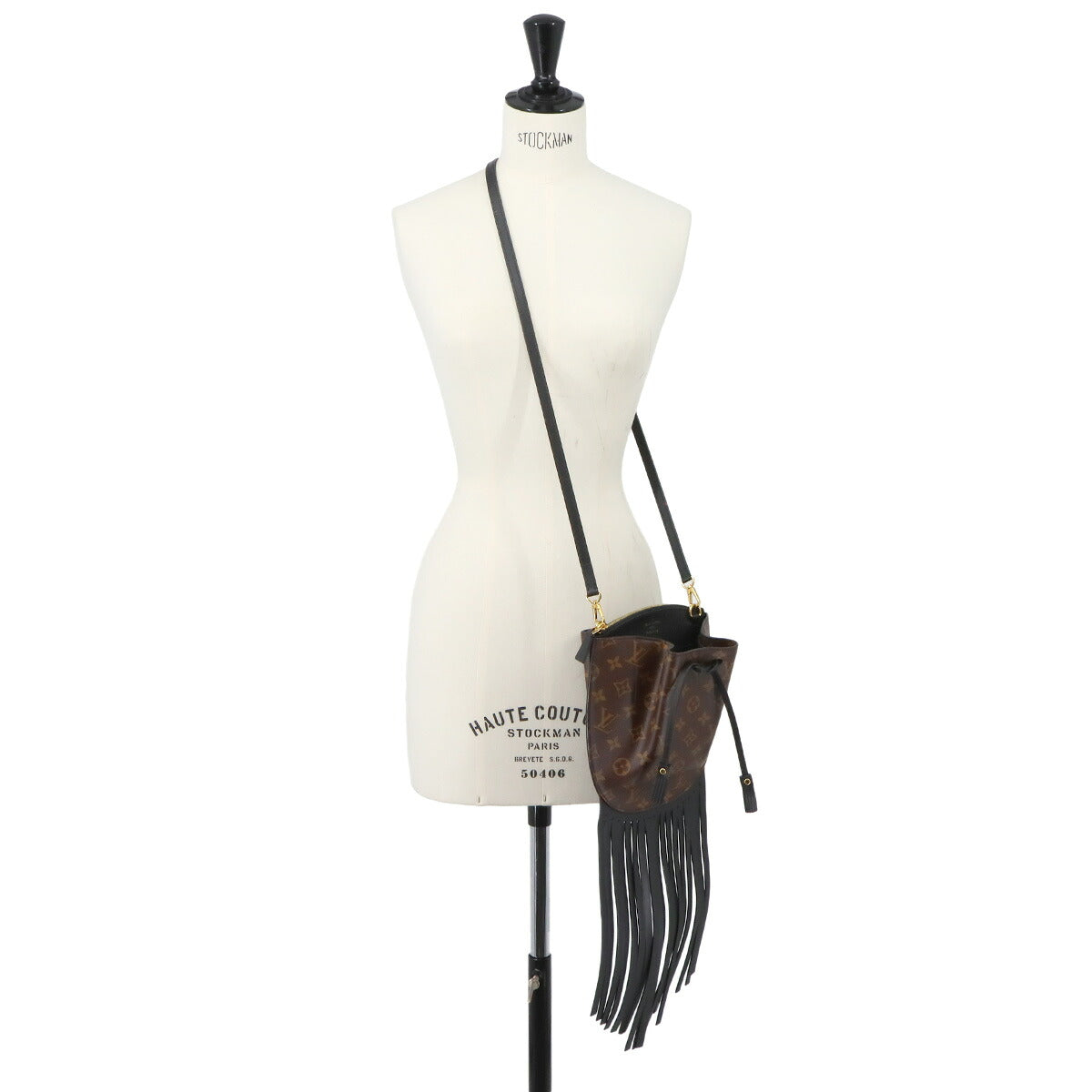 Monogram Fringed Noe Hand Shoulder Bag Brown M43132