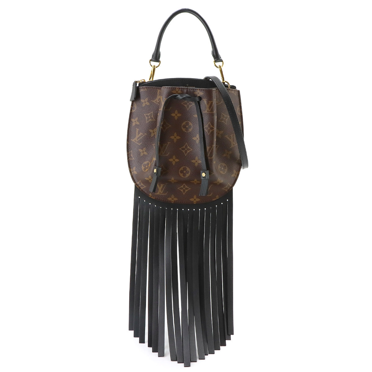 Monogram Fringed Noe Hand Shoulder Bag Brown M43132
