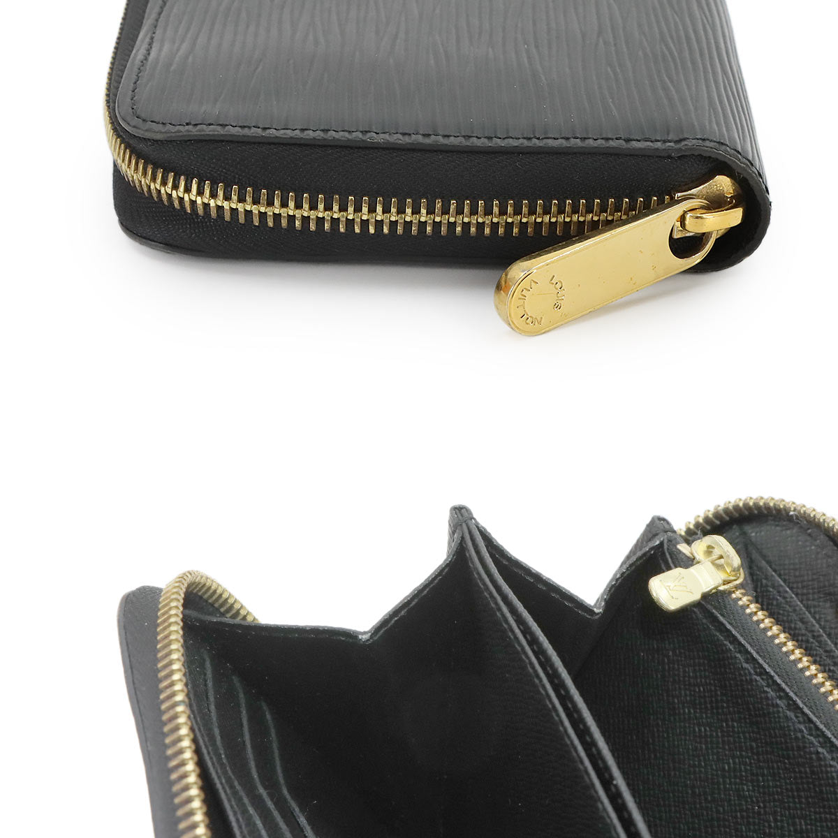 Epi Zippy Wallet Leather Noir M68755 Black Purse