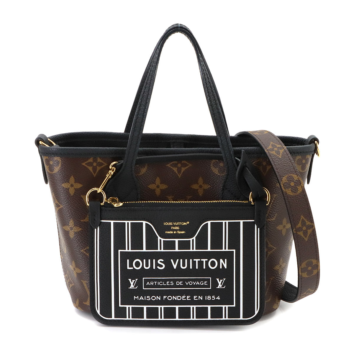Neverfull Inside Out BB Hand Shoulder Bag Noir M28347