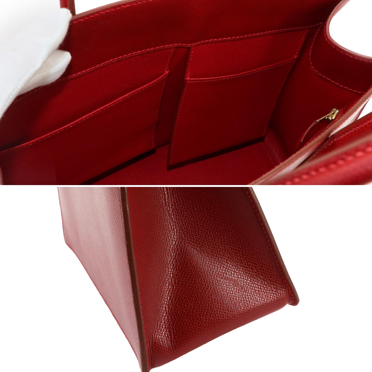White Bass PM Tote Bag Graine lisse leather Red Purse