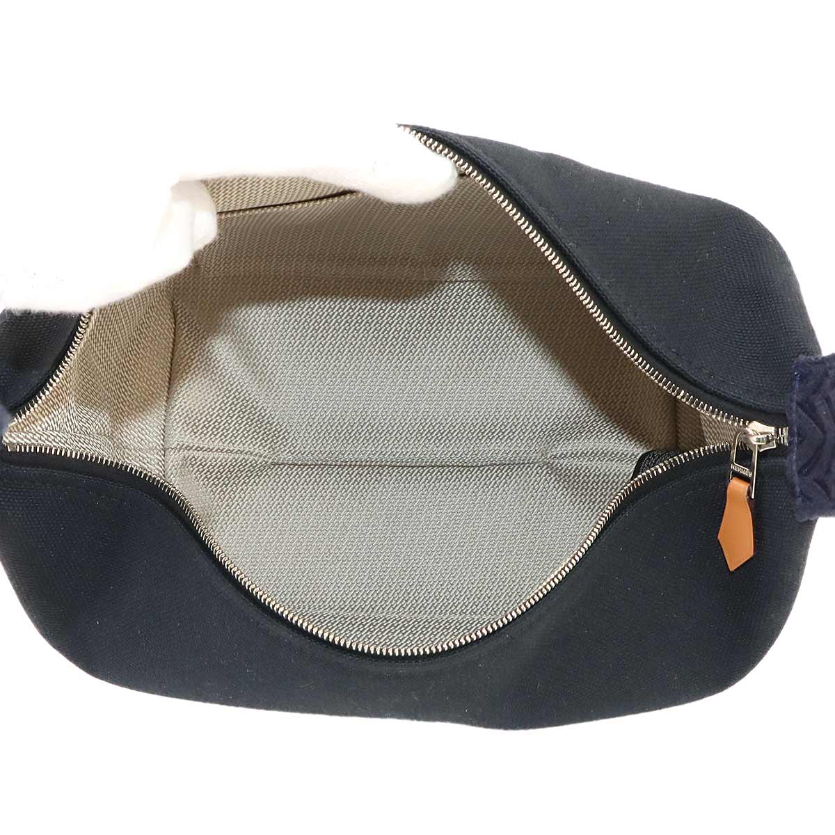 Bride a Brac PM Hand Bag Toile H Black Navy Pouch