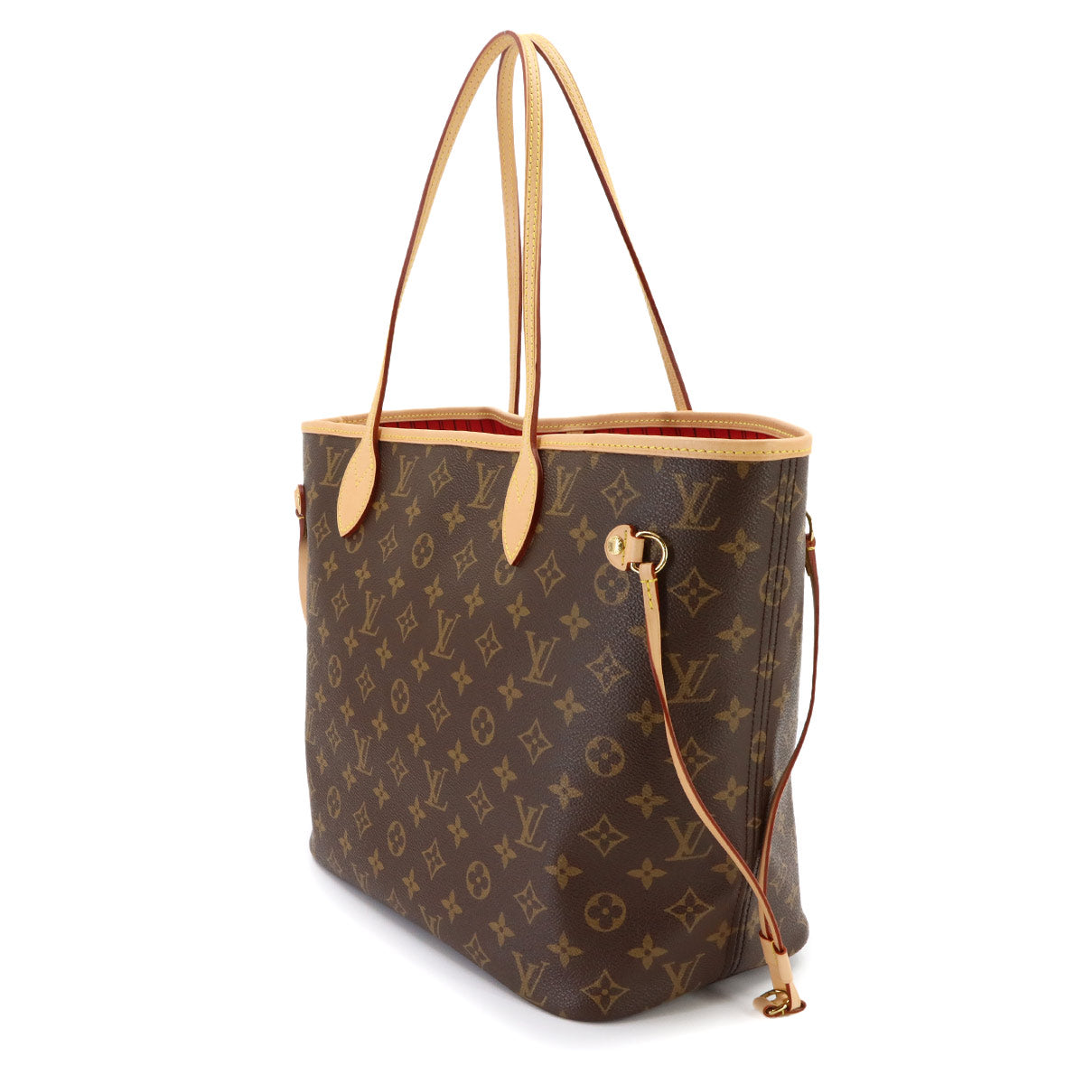 Monogram Neverfull MM Tote Bag Brown Cerise M46987