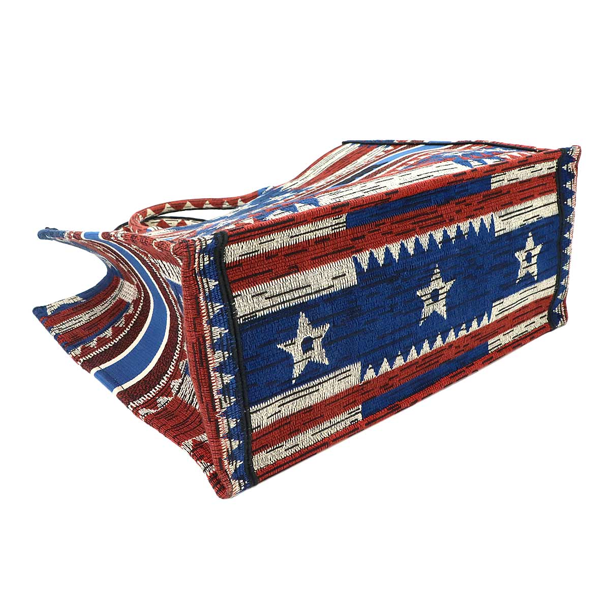 American Flag Book Tote Large Bag Canvas Multicolor