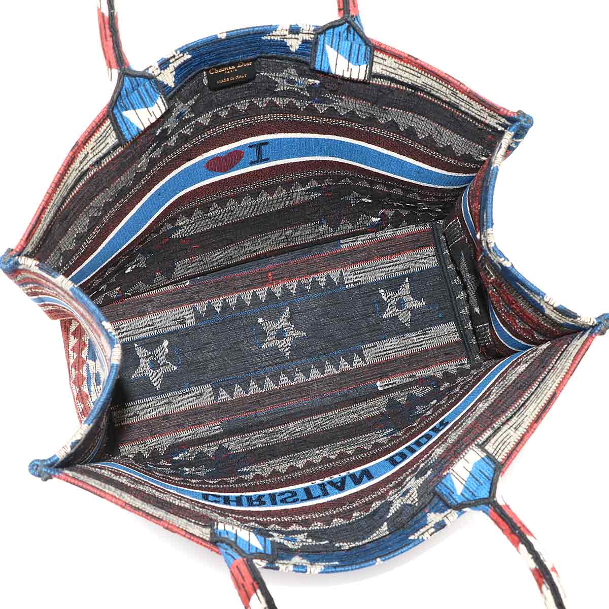 American Flag Book Tote Large Bag Canvas Multicolor