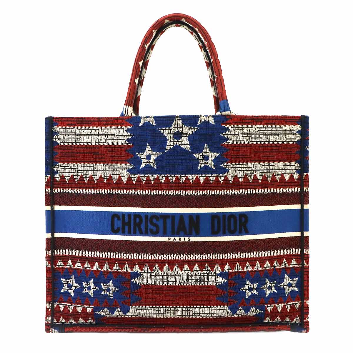 American Flag Book Tote Large Bag Canvas Multicolor