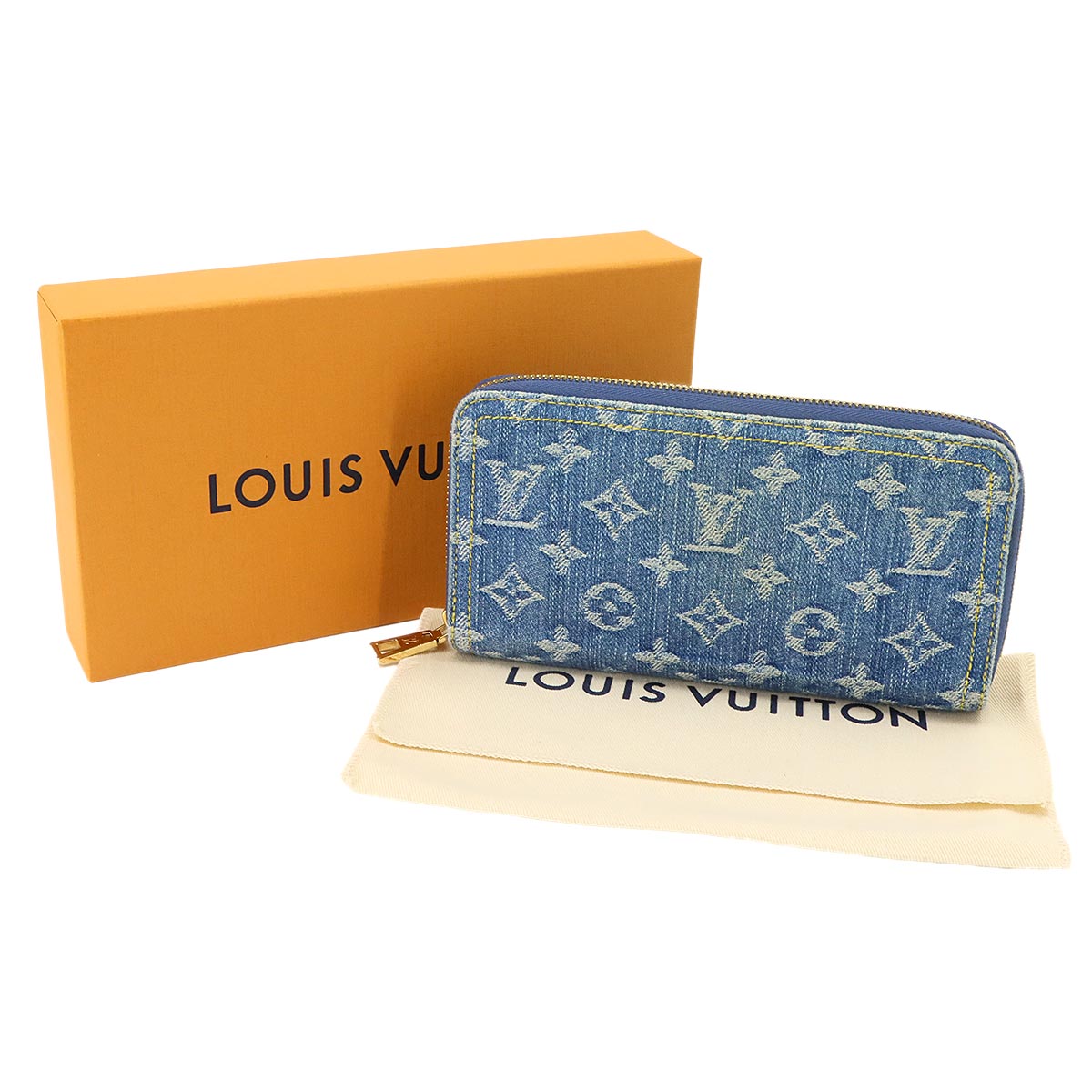 LV Remix Monogram Denim Zippy Wallet Blue M82958