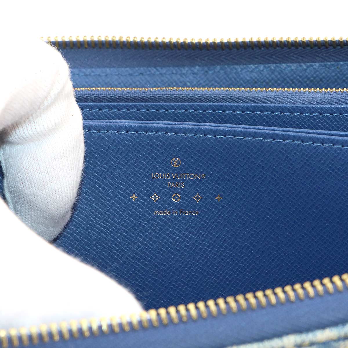 LV Remix Monogram Denim Zippy Wallet Blue M82958
