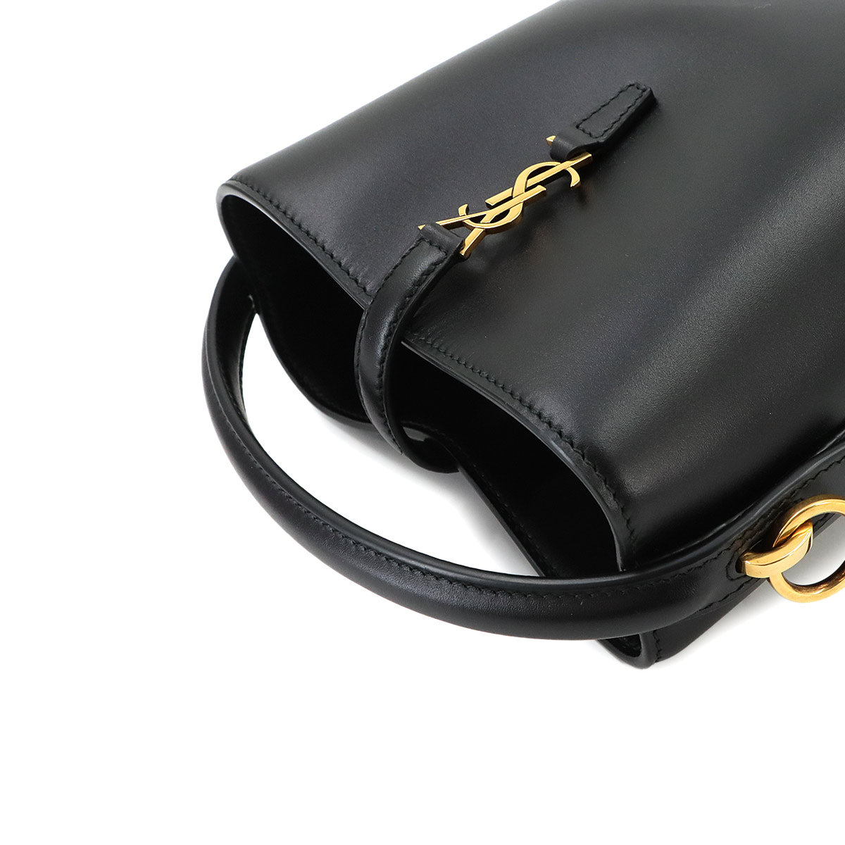 LE37 Hand Shoulder Bag Leather Black 765870 YSL