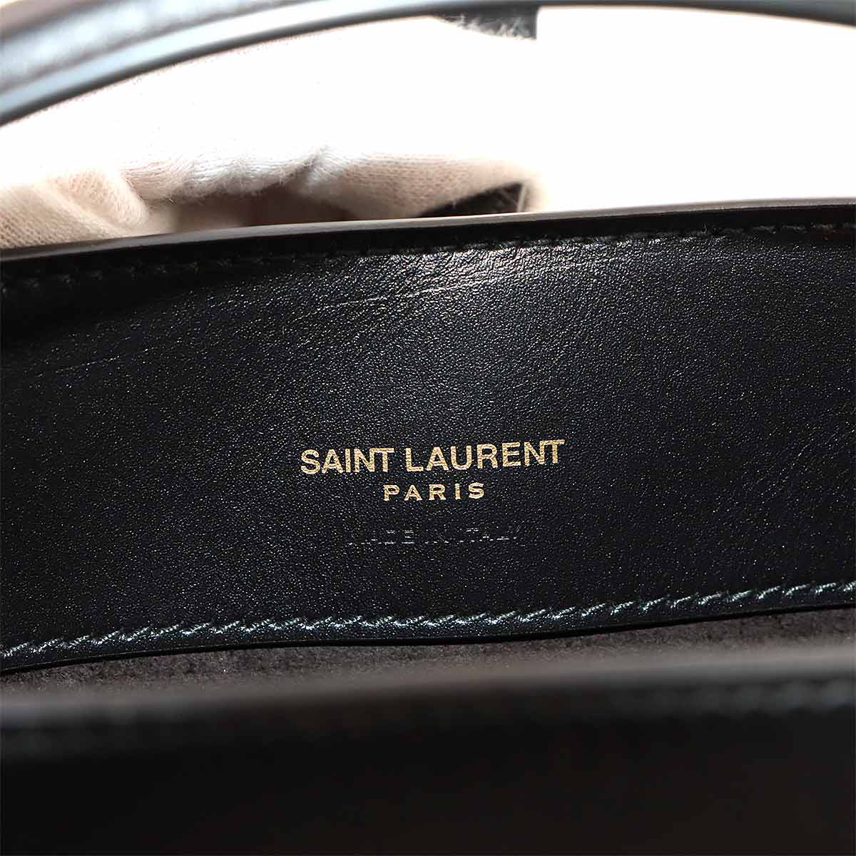 LE37 Hand Shoulder Bag Leather Black 765870 YSL