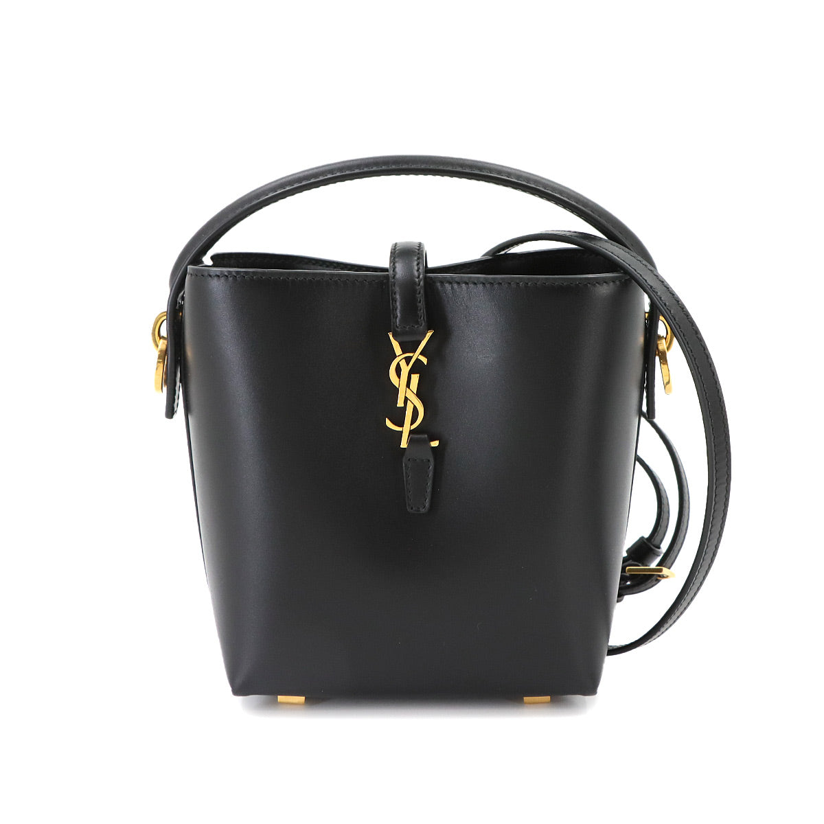 LE37 Hand Shoulder Bag Leather Black 765870 YSL