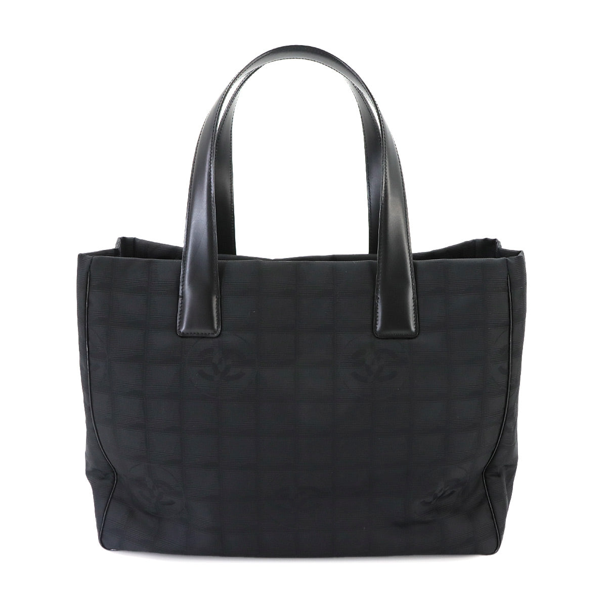 New Travel Line Tote MM Bag Nylon Jacquard Leather Black A15991