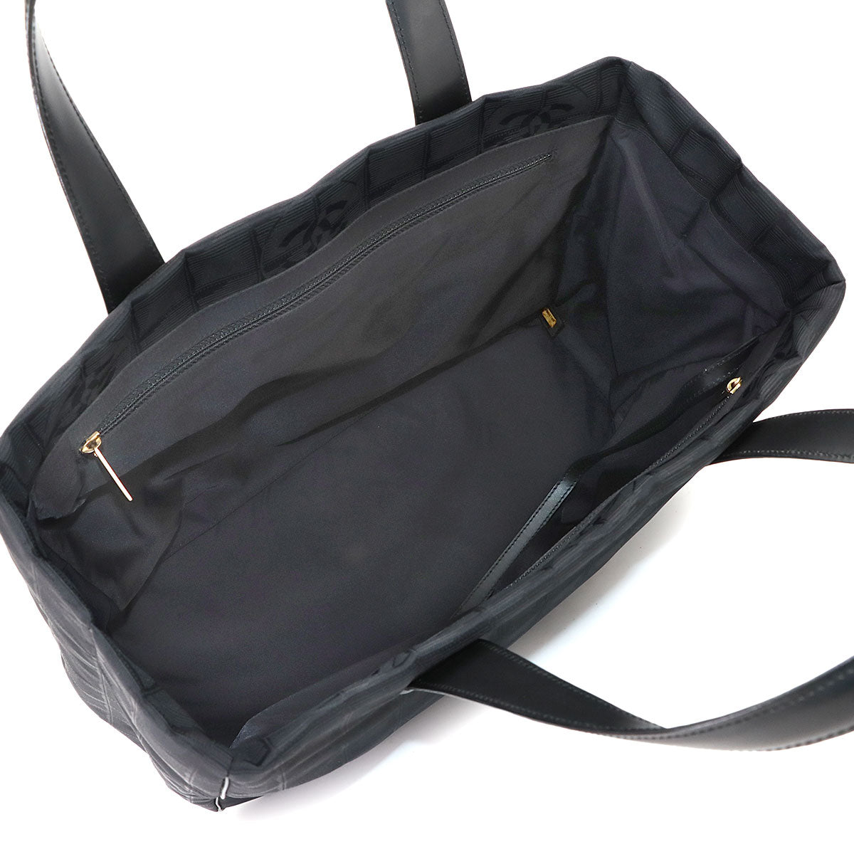 New Travel Line Tote MM Bag Nylon Jacquard Leather Black A15991