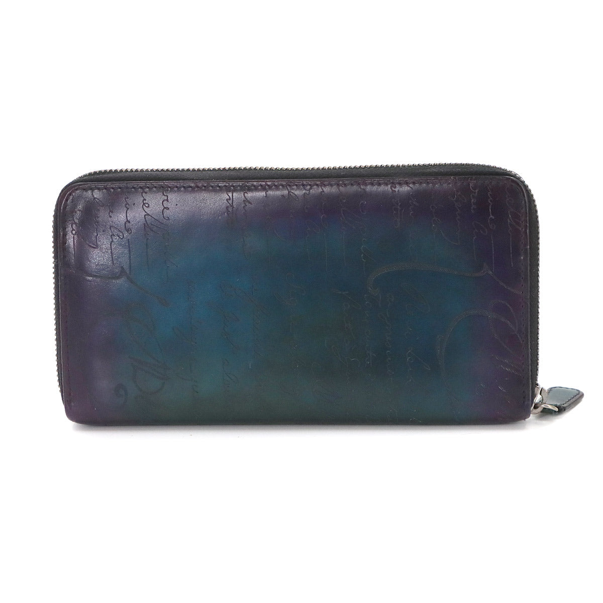 Calligraphy Itauba Long Wallet Venezia Leather Blue Purse