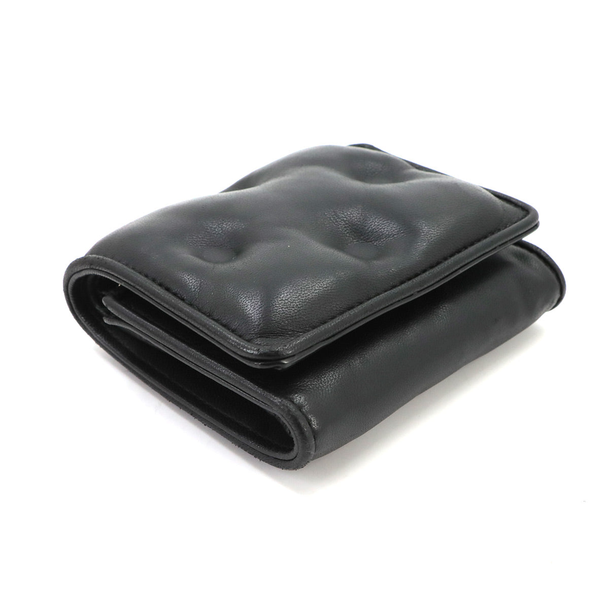 Glam Slam Compact Wallet Black Leather Purse