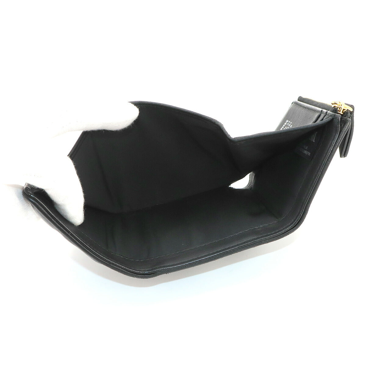 Glam Slam Compact Wallet Black Leather Purse