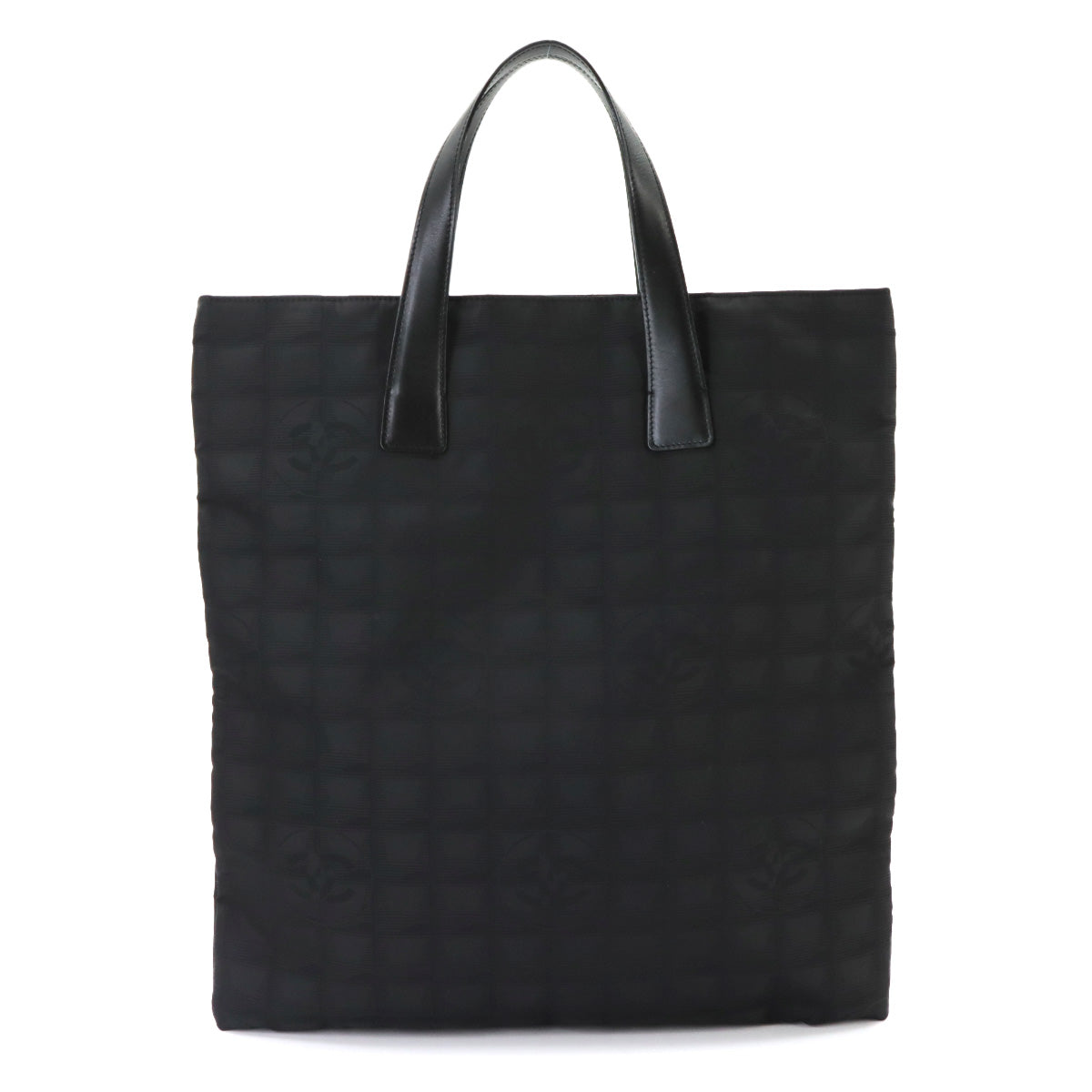 New Travel Line Tote Bag Nylon Jacquard Leather Black A15827