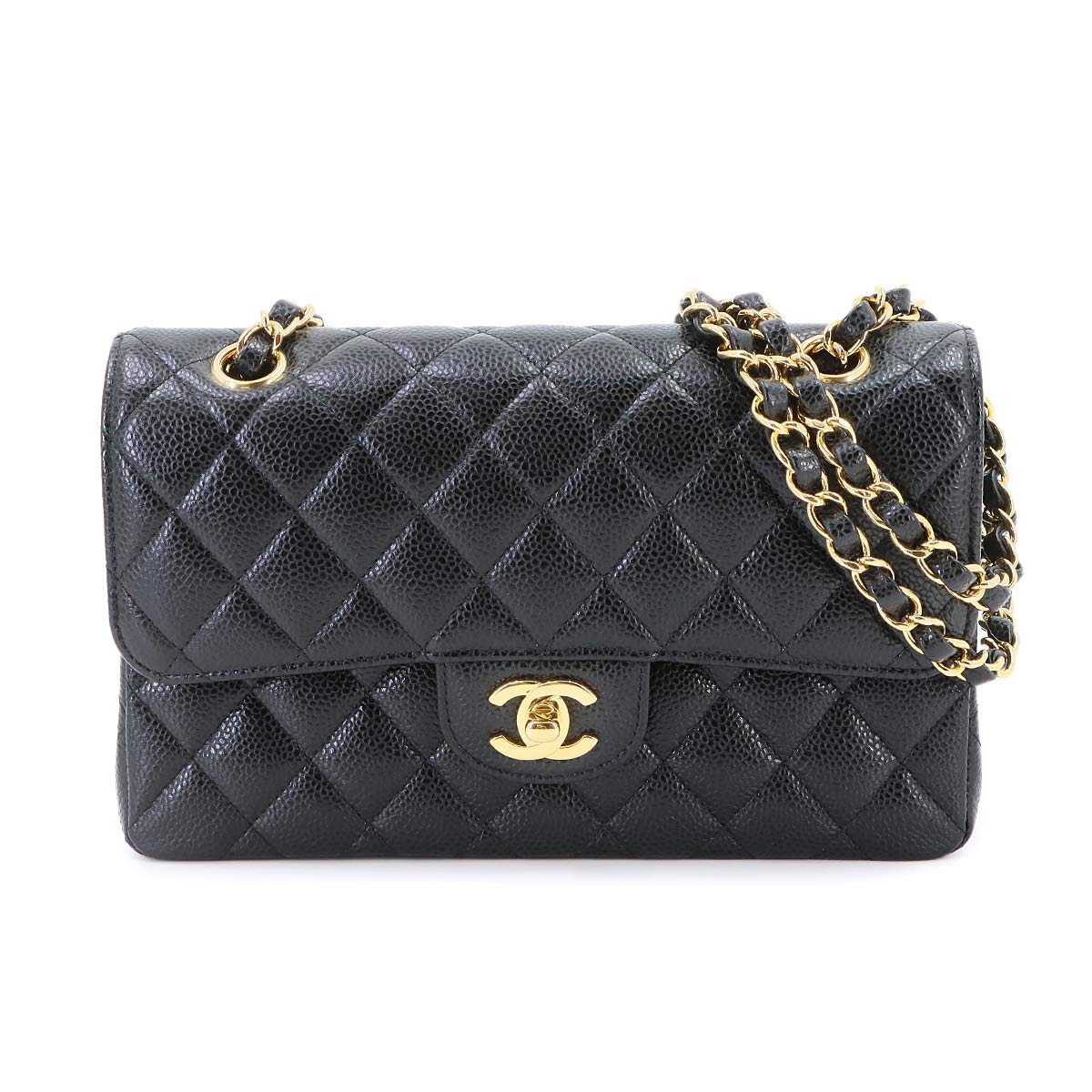 Matelasse 23 Chain Shoulder Bag Leather Black A01113