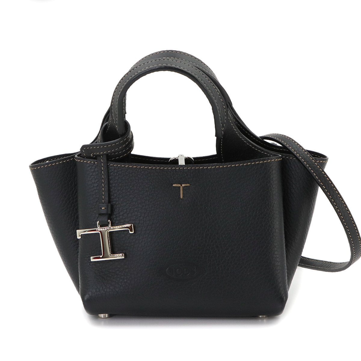 Timeless Micro 2way Hand Shoulder Bag Leather Black