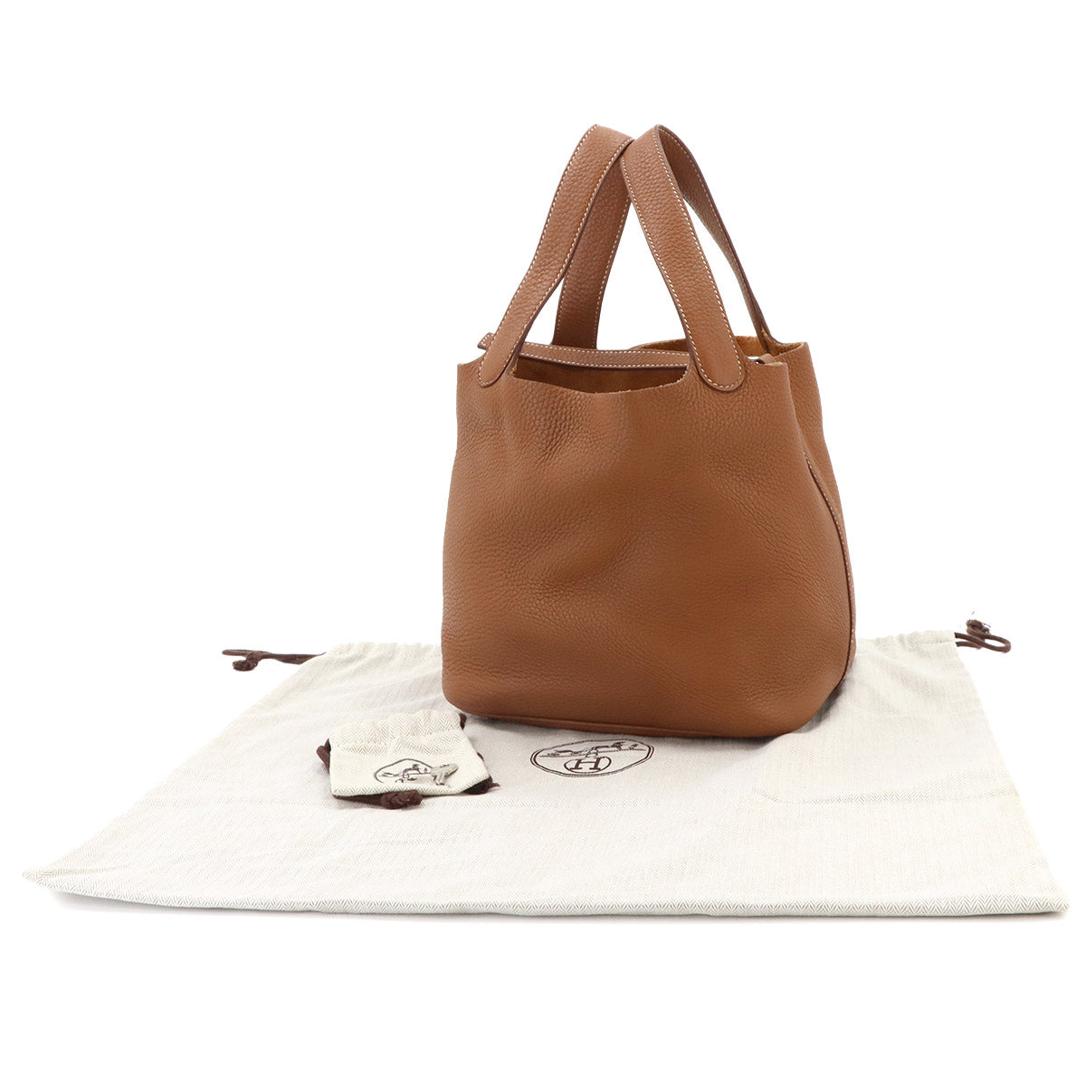 Picotin Lock MM Hand Bag Taurillon Clemence Gold Purse