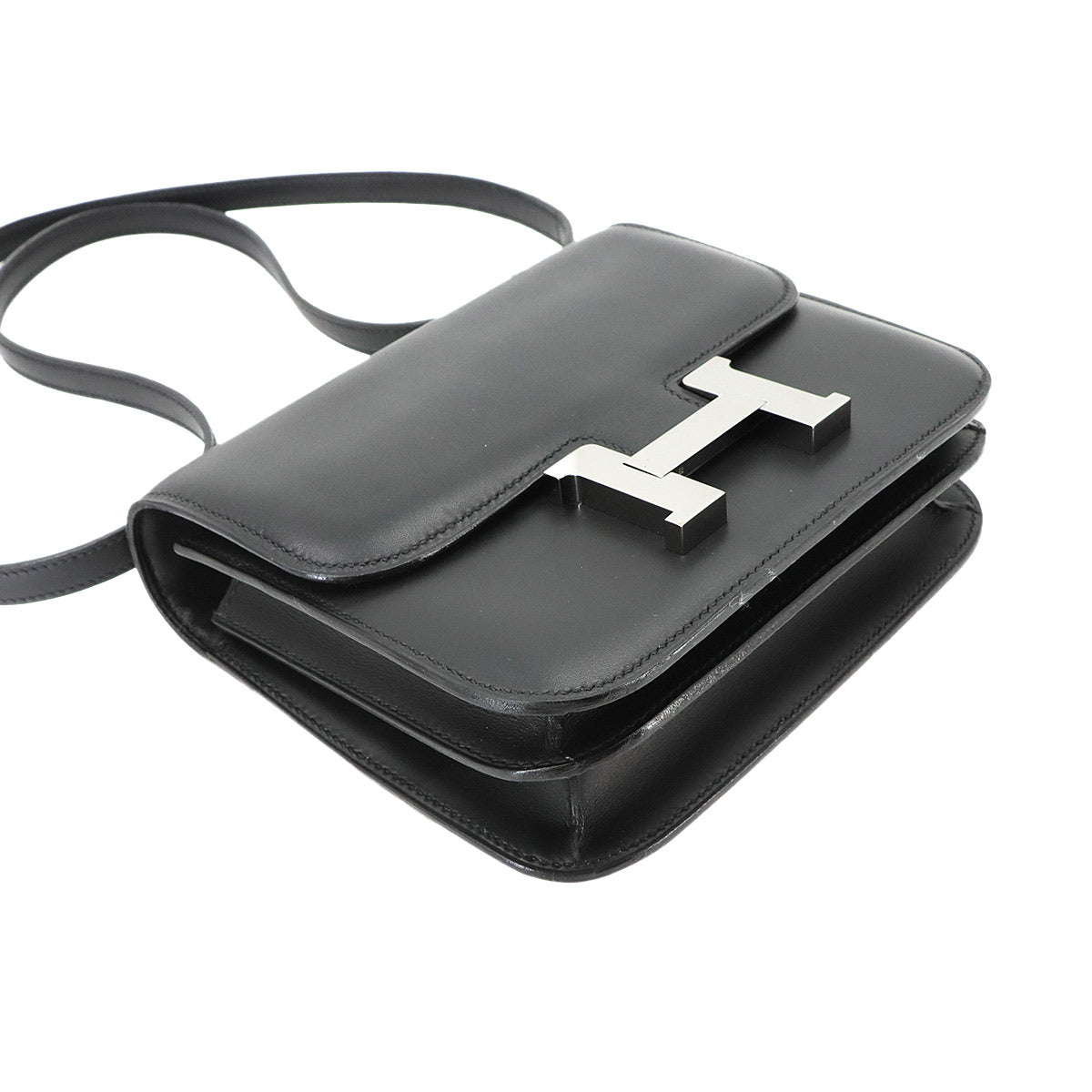 Constance Mini 18 Shoulder Bag Box calfBlack Ruthenium Purse