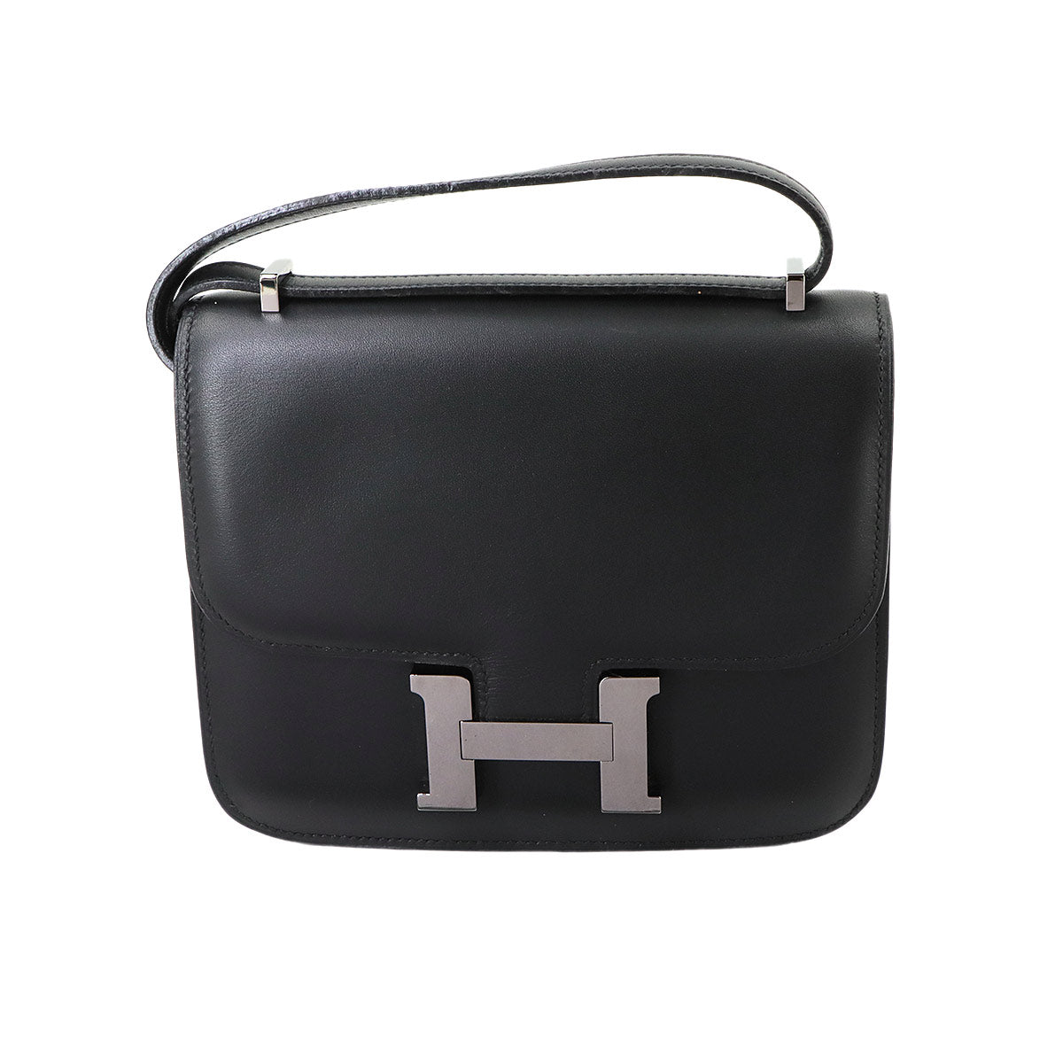 Constance Mini 18 Shoulder Bag Box calfBlack Ruthenium Purse