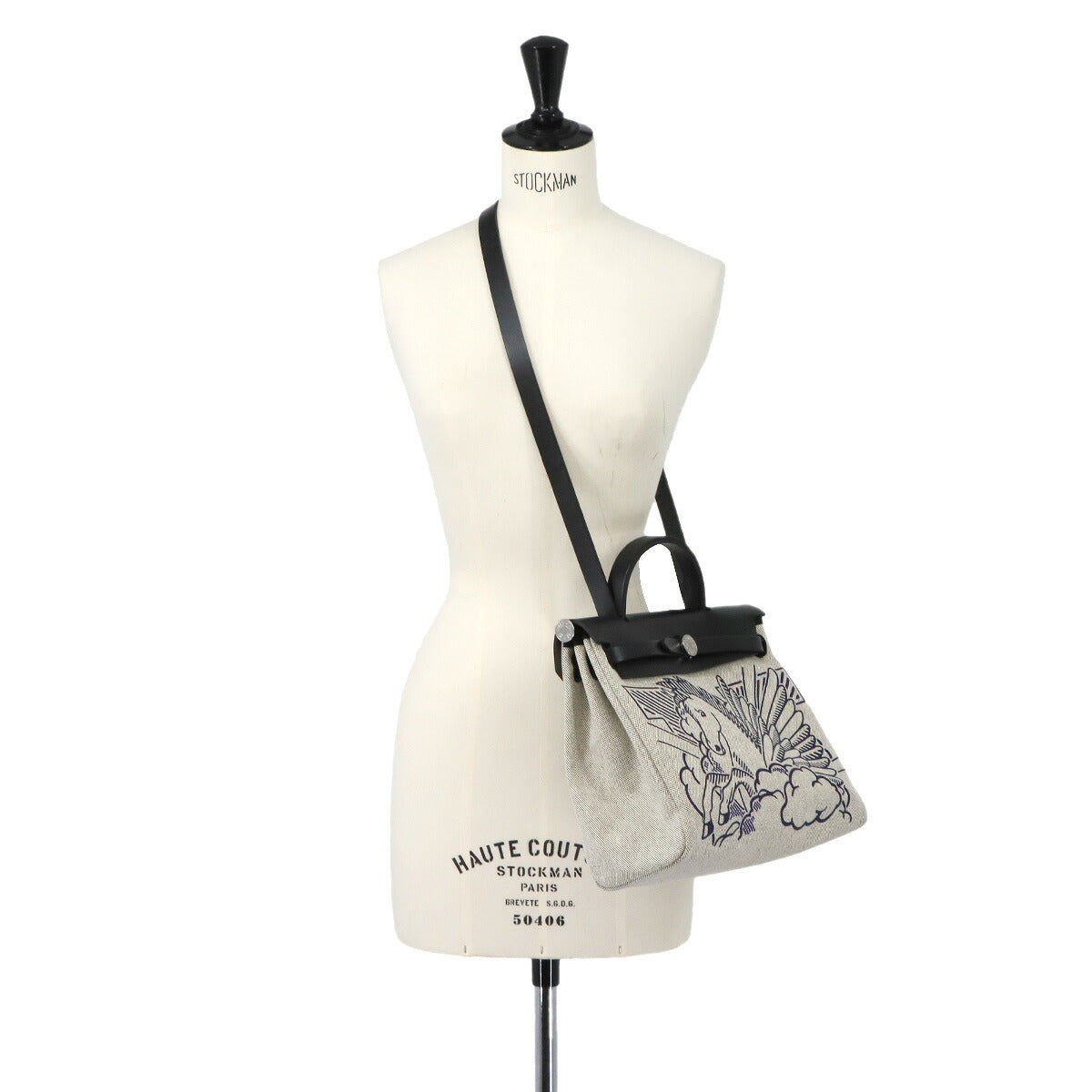 HerBag Zip 31 PEGASE POP 2way Bag Vache Hunter Toile H Grey Y